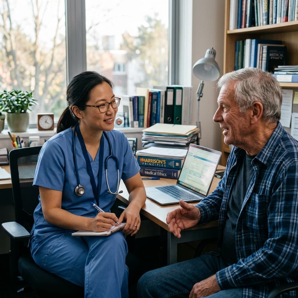 Physician speaking with a patient